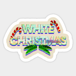 White Christmas Glitch Sticker